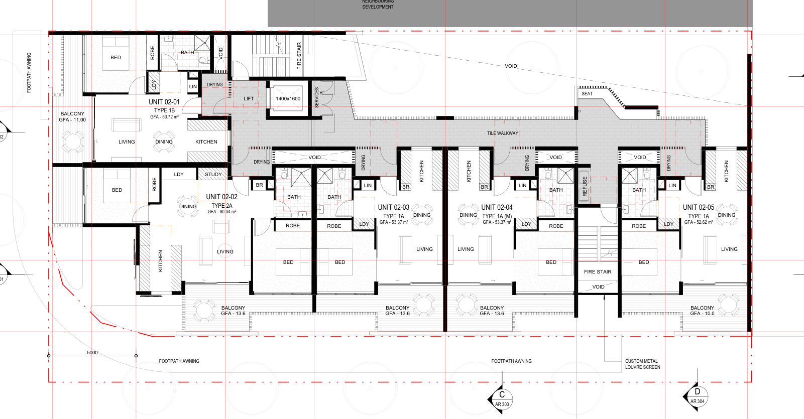 Original AR102 floor plan, shared by Levels 2 and 3